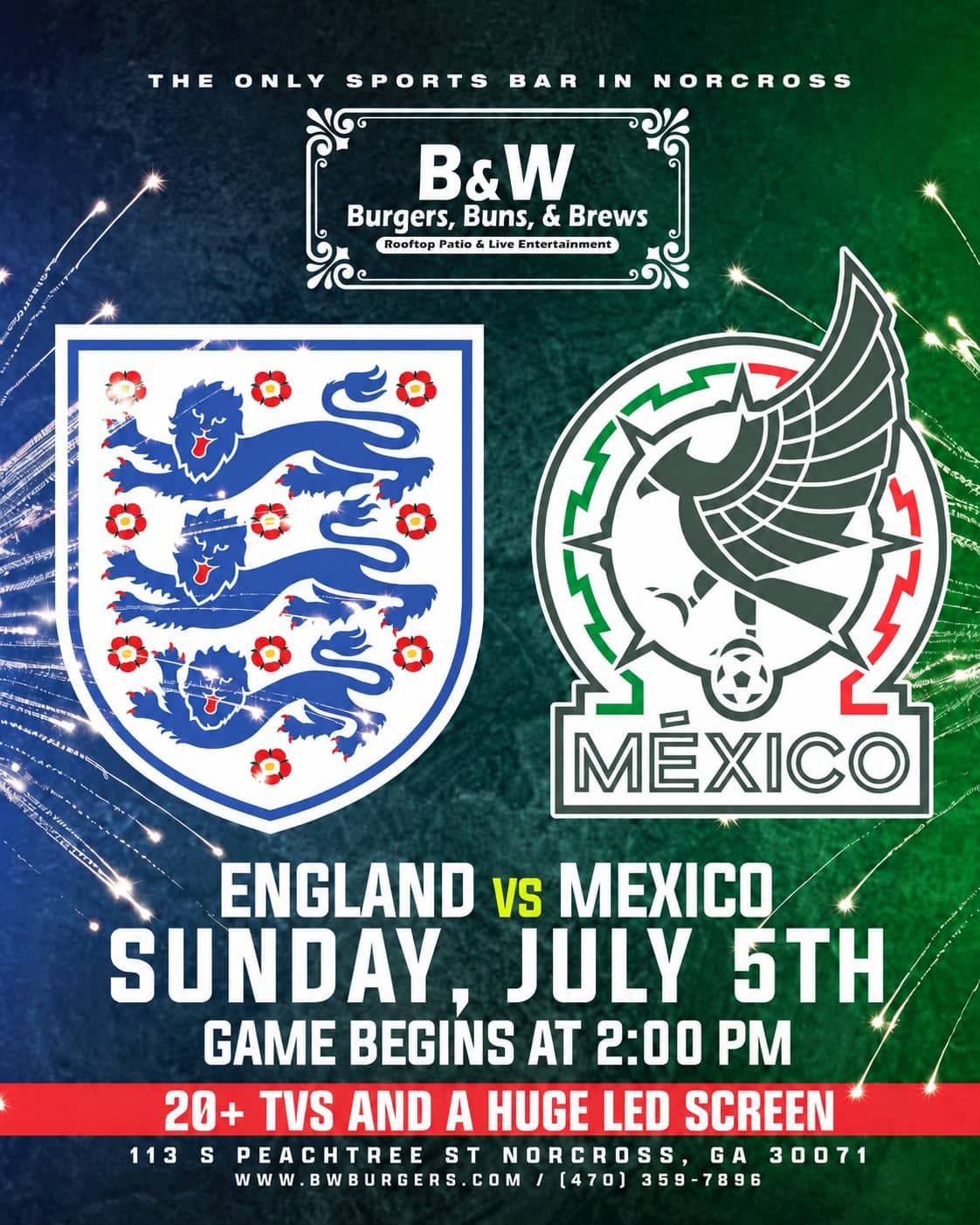 England vs Mexico Watch Party