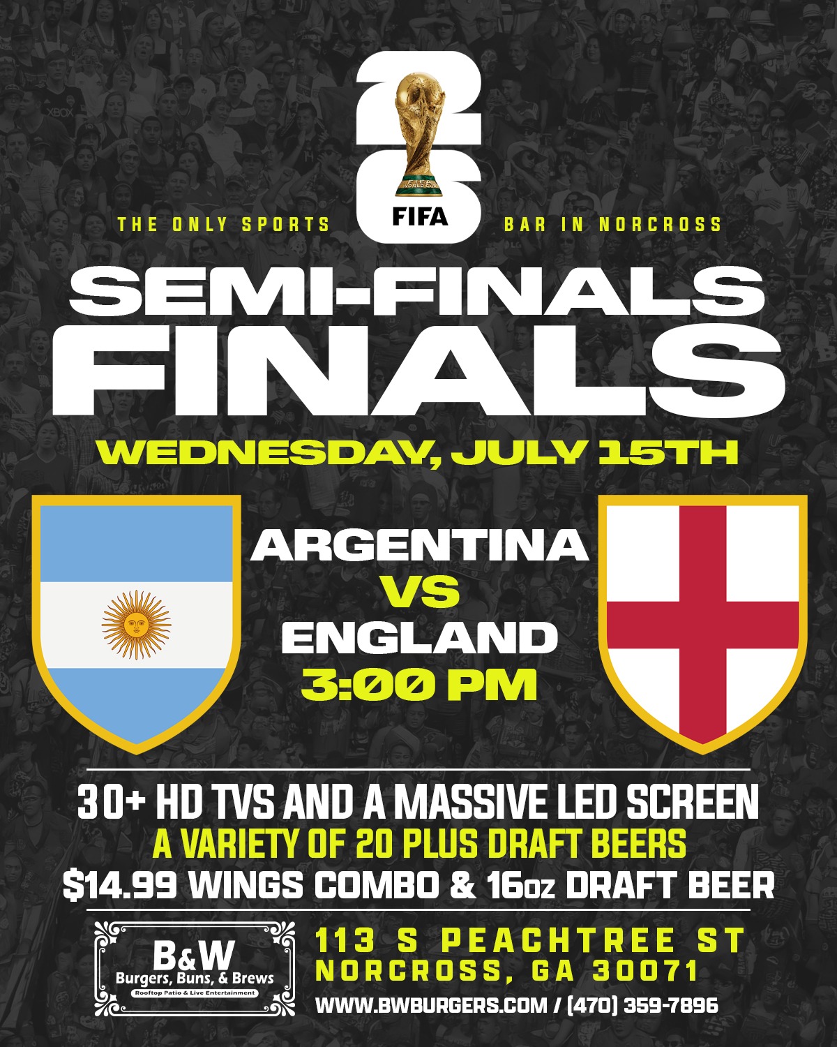 Argentina vs England Watch Party