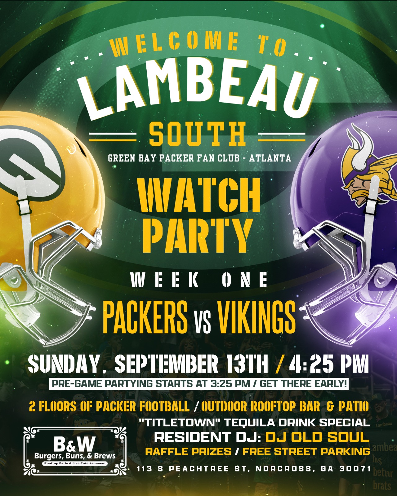 Packers vs Vikings Watch Party