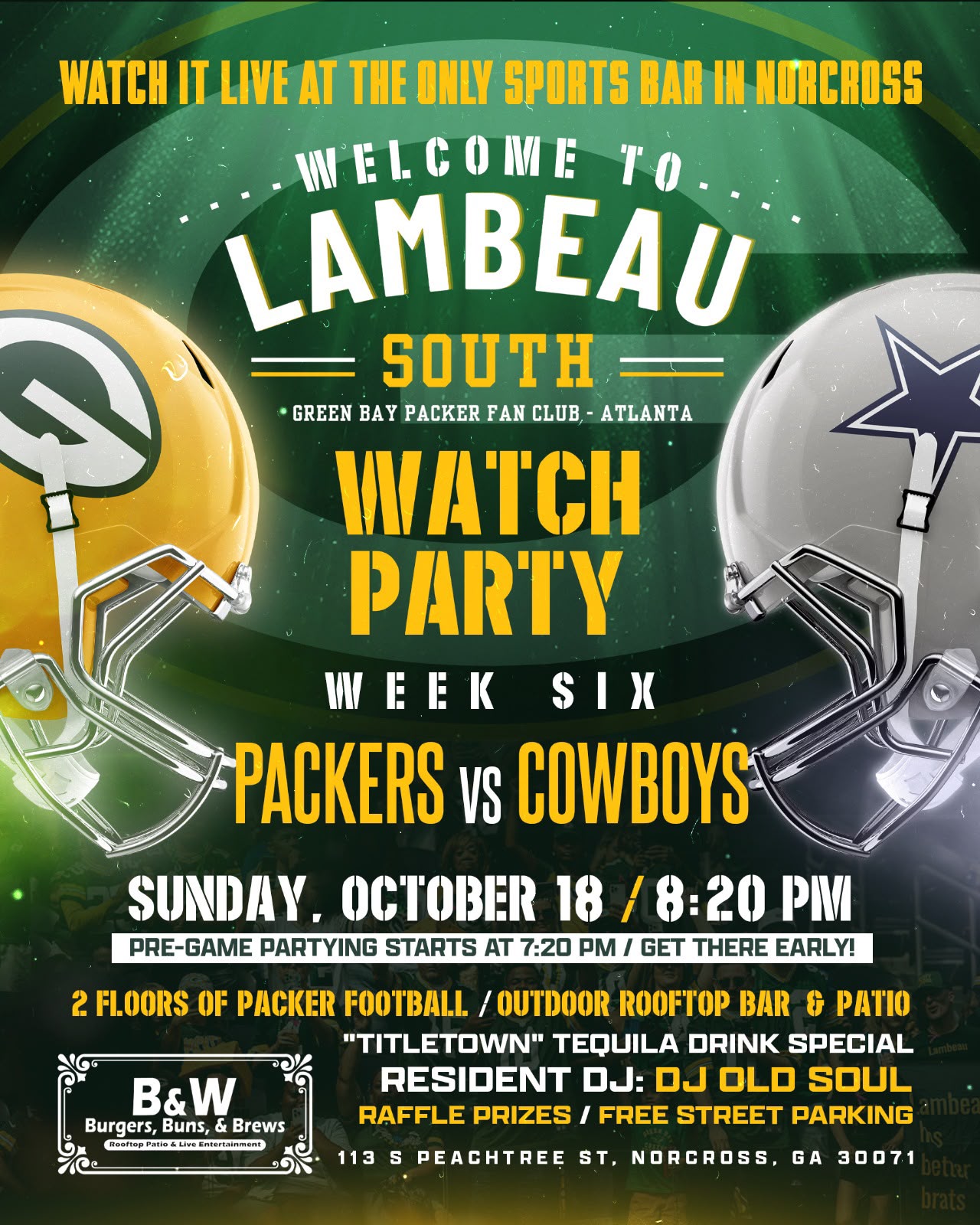 Packers vs Cowboys — Lambeau South Watch Party