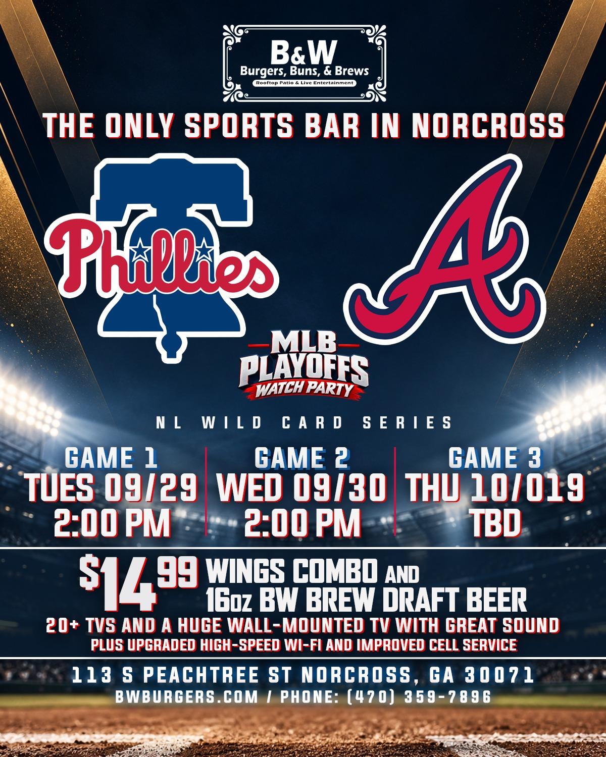 Phillies vs Braves — MLB Playoffs Watch Party (NL Wild Card Series)