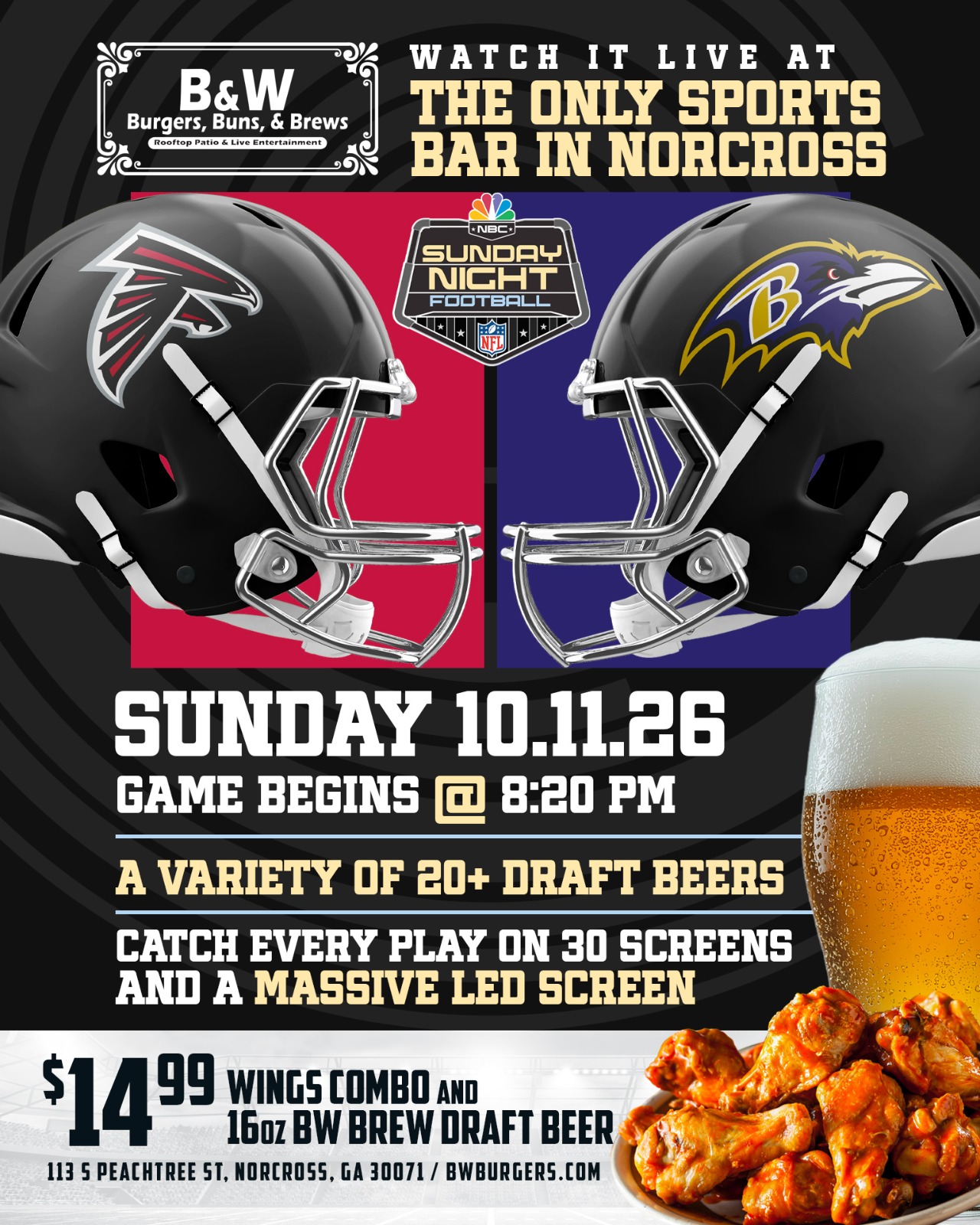 Falcons vs Ravens Watch Party